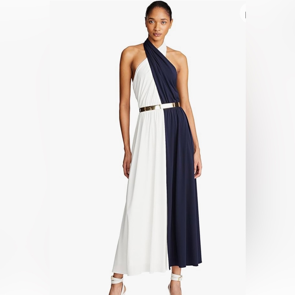 Halston halter top Midi-Length dress